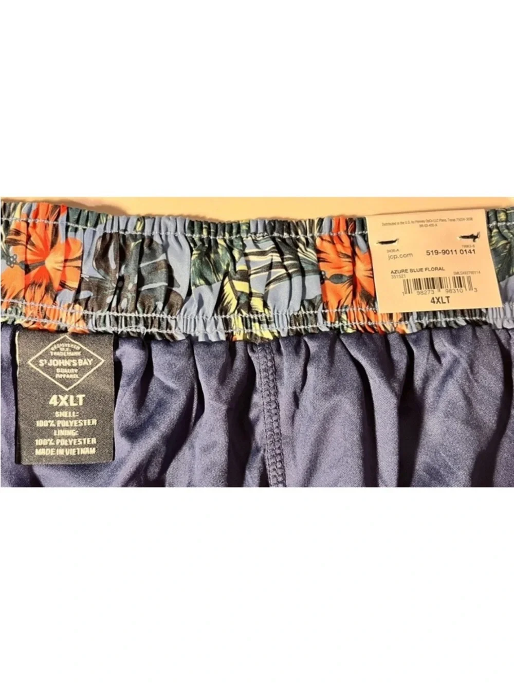 Men's Tropical Floral Swim Trunks - Light Blue